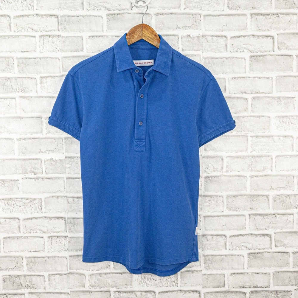 ORLEBAR BROWN  Short Sleeve Polo Shirt in Blue Cotton Men'sSize Small